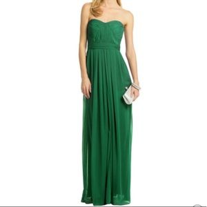 Badgley Mischka Green Strapless Dress